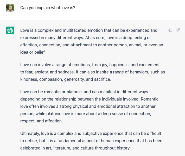 ChatGPT explicando qué son las emociones humanas